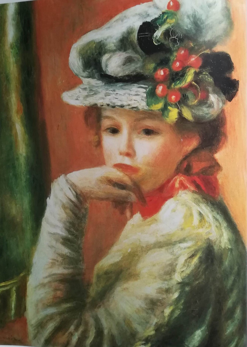 Donna con cappello bianco ornato di frutta, 1891